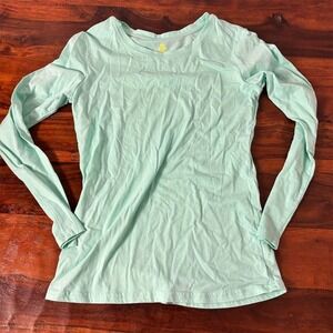Natural Uniforms Women's Long Sleeve Green Crew Neck Top Size S‎